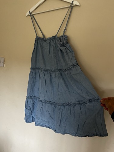 Blue denim floaty mini - mini, dress