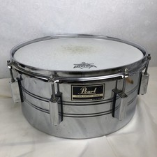 Vintage 80's Pearl Steel Snare Drum 14" Dia Export Series & Remo batter head