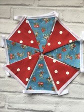 CATH KIDSTON HANDMADE BUNTING 2.1m VINTAGE BLUE COWBOY AND RED SPOT