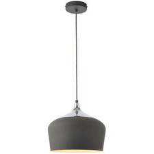 Spitalfields contemporary dome pendant, in Grey & chrome RRP £69 new & boxed