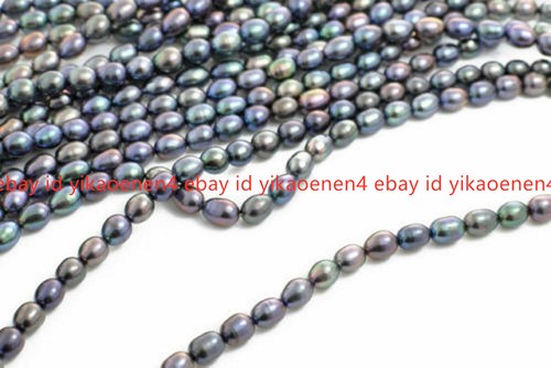 Natural 8mm black rice - black,
