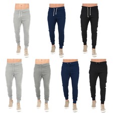 MENS SLIM FIT TRACKSUIT BOTTOMS SKINNY JOGGERS SWEAT PANTS JOGGING GYM TROUSERS