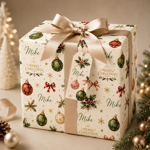 Custom name christmas - christmas, wrapping