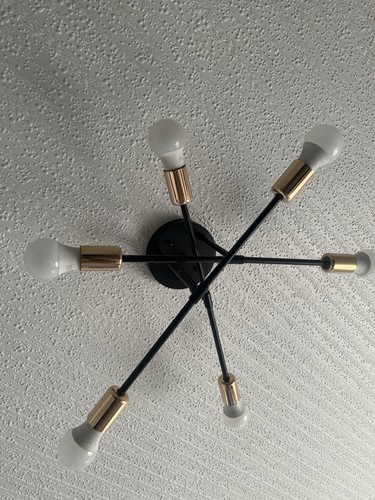 Modern light black - 6-light, gold