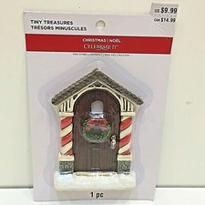 Tiny Treasures CHRISTMAS DOOR W/CANDY CANE PILLARS 4.5" Tall Resin