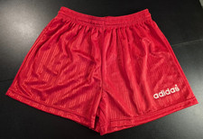 Vintage adidas matt and shiny red striped shorts size GB 32" D 176 I 16