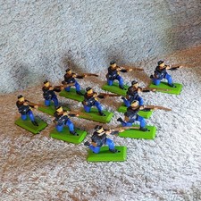Vintage 1970s Britains Deetail ACW Union army toy soldiers kneeling firing x 10