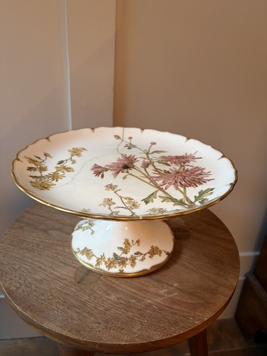 Antique victorian floral tazza - victorian,