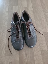 Adidas UK 9.5 Men's AP779001 Brown Leather Lace Up Trainers Shoes