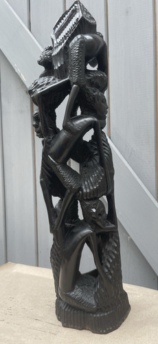 African carved makonde family - african,