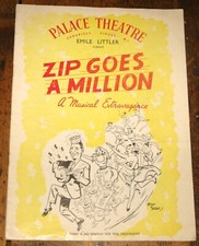 GEORGE FORMBY SIGNED ZIP GOES A MILLION 1951 LONDON PROGRAMME UACC RACC DEALER