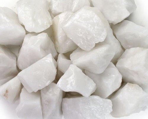 White quartz rough rock - white, for