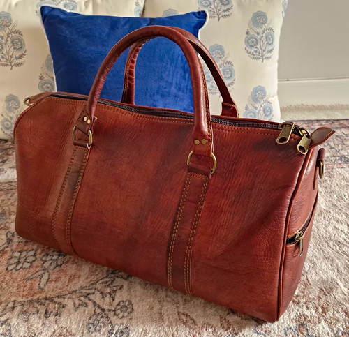 Genuine leather duffle bag - genuine,