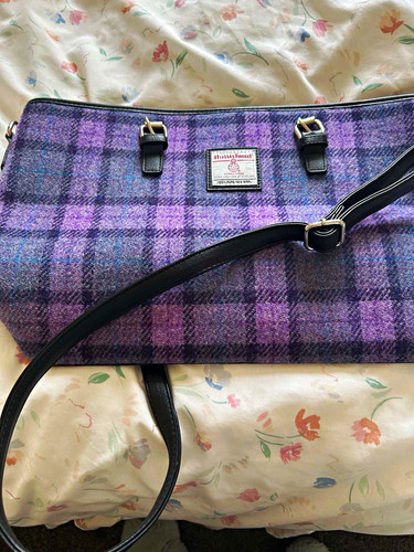Harris tweed purple plaid - tweed,