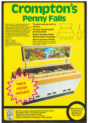 Penny falls crompton coin - crompton's,