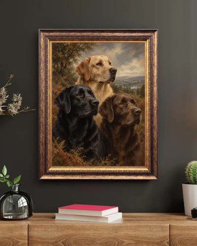 Labrador trio portrait print - labrador,