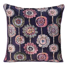 Purple Floral Print Velvet