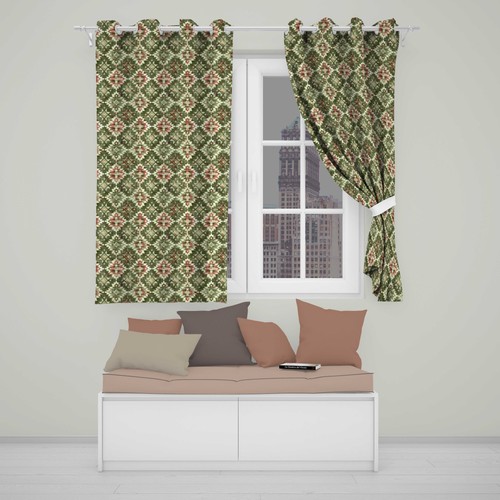 Blackout eyelet curtains green - curtains,