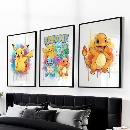 Pokemon bedroom wall art - wall,
