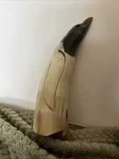 Carved cow horn penguin - horn,
