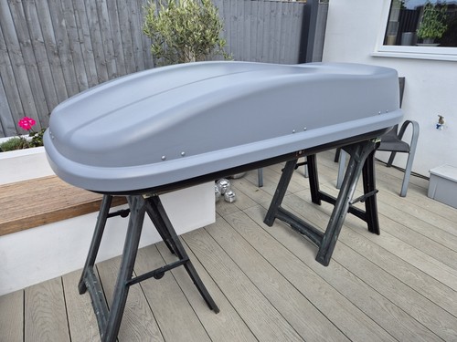 Halfords grey 420l roof box - 420l,