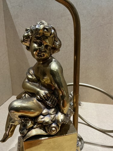 Gilt metal table lamp - table, modelled