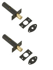 2no Black Rack Bolt Door SECURITY Mortice Star Key Locks 61mm