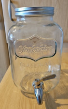 Yorkshire Glasswear Beverage Dispenser 25cm x 14cm x 14cm - Large Glass Jar
