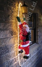 90CM (3ft) SANTA ON A LIGHT-UP ROPE LADDER SCLL3 Christmas Festive - UK SUPPLIED