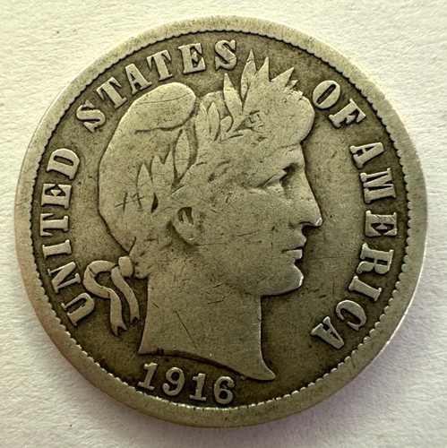 1916 usa barber dime - usa,