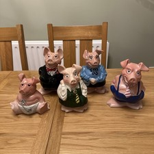 Natwest Pigs Full Set - with original stoppers 