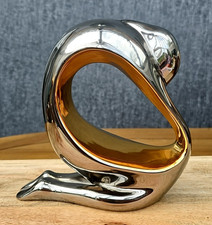 VINTAGE GALOS 7796 ABSTRACT PLATINUM & GOLD PLATED SCULPTURE FIGURINE - PORTUGAL