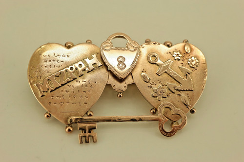 Mizpah 9ct gold double - mizpah,