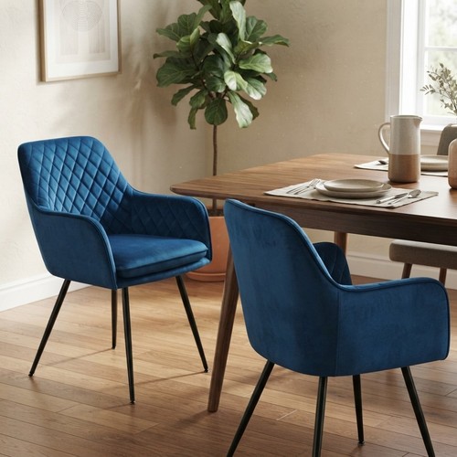 Stylish blue velvet - stylish, dining