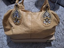 River Island Vintage Buffalo Leather Large Jewel Crystal Weekend Bag Unique,Rare