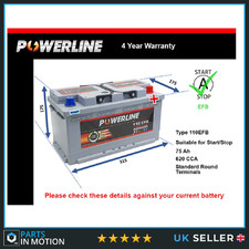 EFB Battery fits VAUXHALL