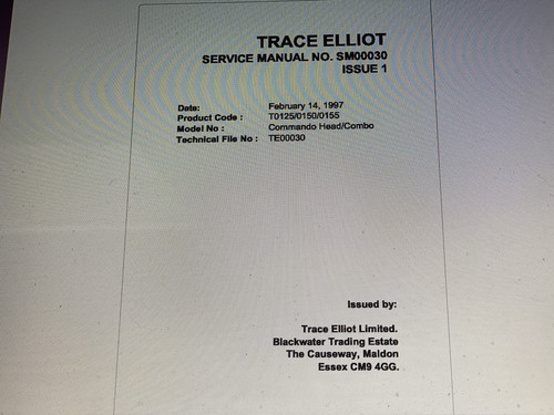 Trace elliot commando - commando, head