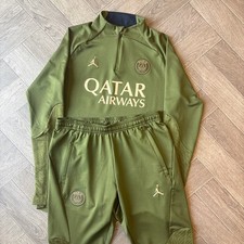*REAL* Men’s AIR JORDAN x PSG Training Football Tracksuit Khaki 23/24 - MEDIUM