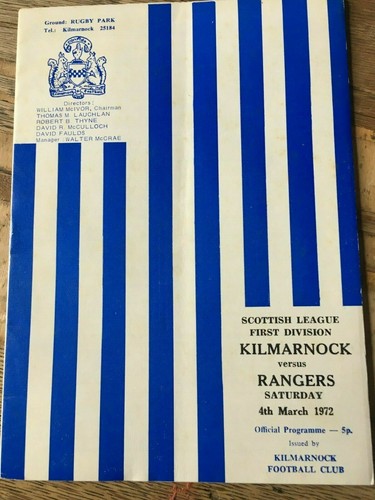 Kilmarnock home programmes - home,