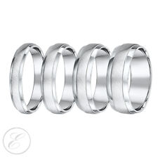 Platinum Ring Matt & Polished Wedding Band 4mm,5mm,6mm UK Hallmarked 950