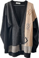 VINTAGE 1990S ST MICHAEL WOOL GREY CARDIGAN NEW RETRO M&S ROCKABILLY DEADSTOCK 