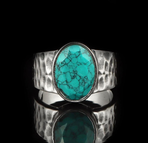 Natural turquoise hammered - turquoise,