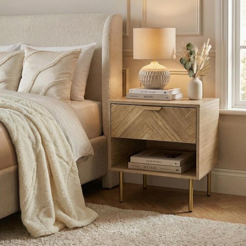Ohs chevron bedside nightstand - ohs,