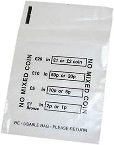 100x plastic coin bags - coin,
