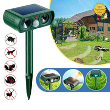 ULTRASONIC SOLAR PEST REPELLENT CAT DOG FOX SCARER DETERRENT REPELLER GARDEN UK