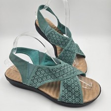 Comfort WAVE Womens Shoes Sandal Wedge Size 8 W Turquoise Slip-on Strappy