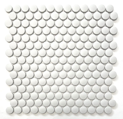 White penny round matte - white,