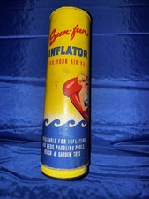 Vintage Sun-fun inflatable air pump. 1960's cylindrical tube style. (A13)