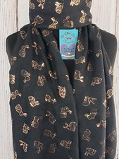 ROSE GOLD BUNNY SCARF BLACK