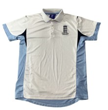 England Cricket ISC Official Product White Polo Shirt Mens Size Small 2011